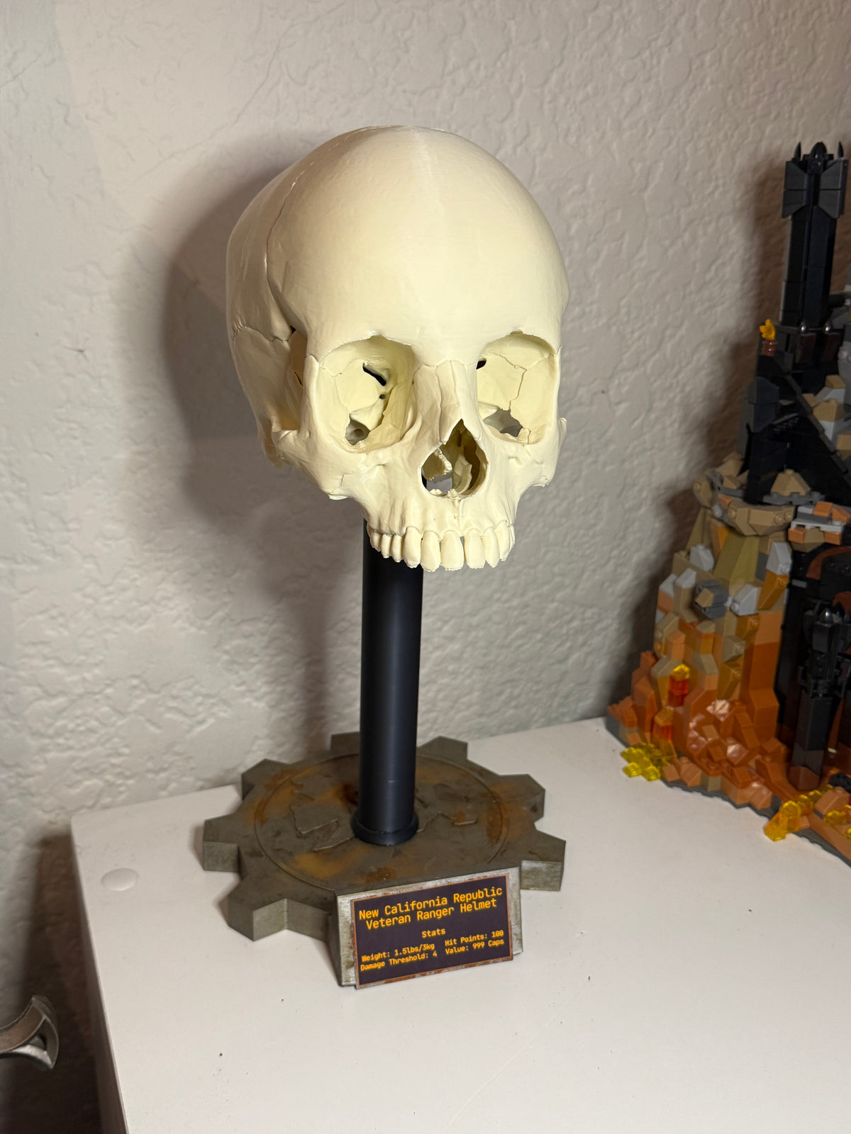Fallout Style NCR Helmet Display Stand