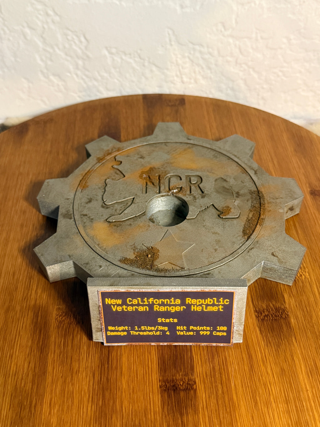 Fallout Style NCR Helmet Display Stand