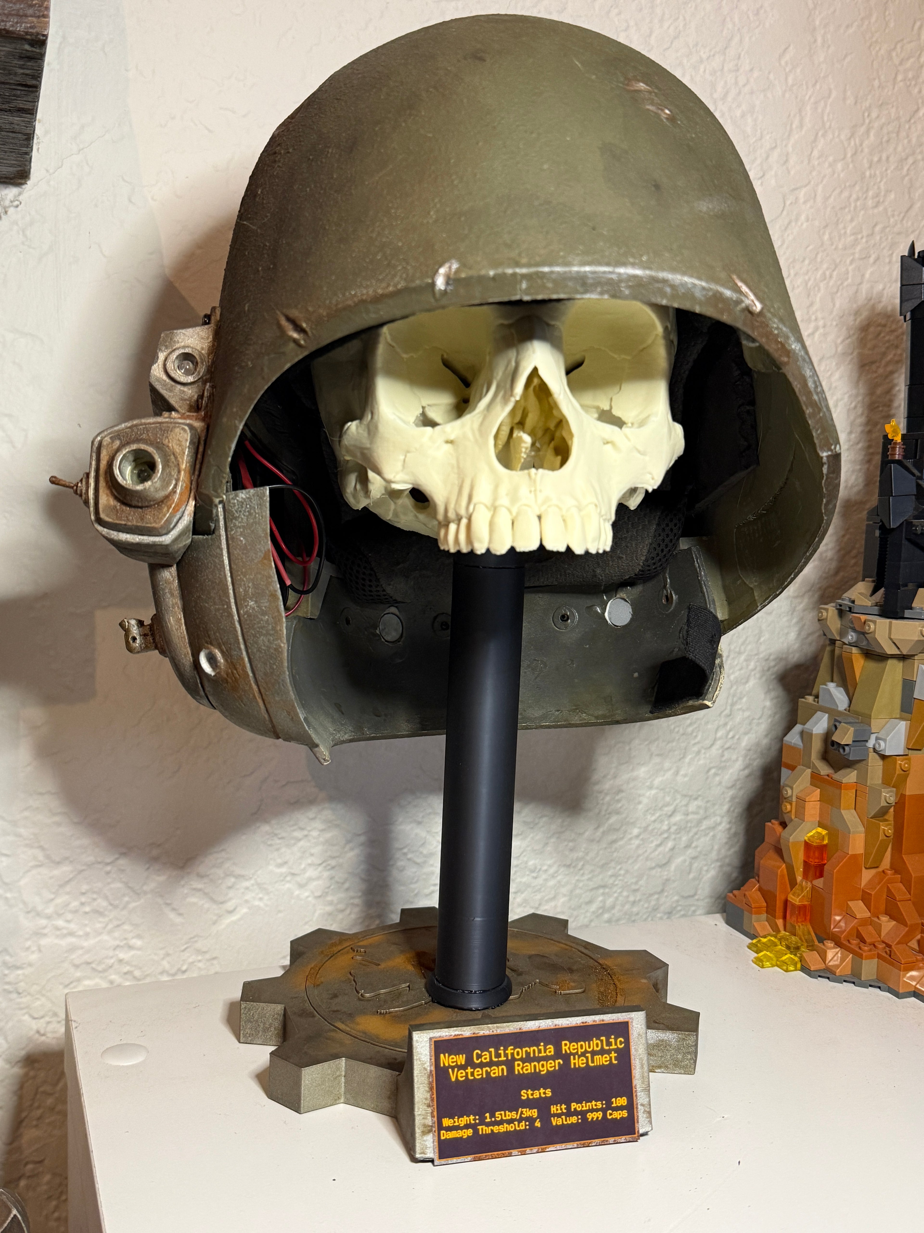 Fallout Style NCR Helmet Display Stand