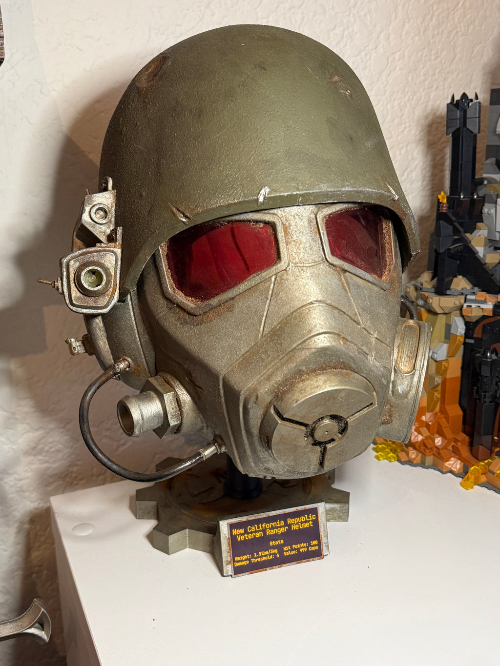 Fallout Style NCR Helmet Display Stand