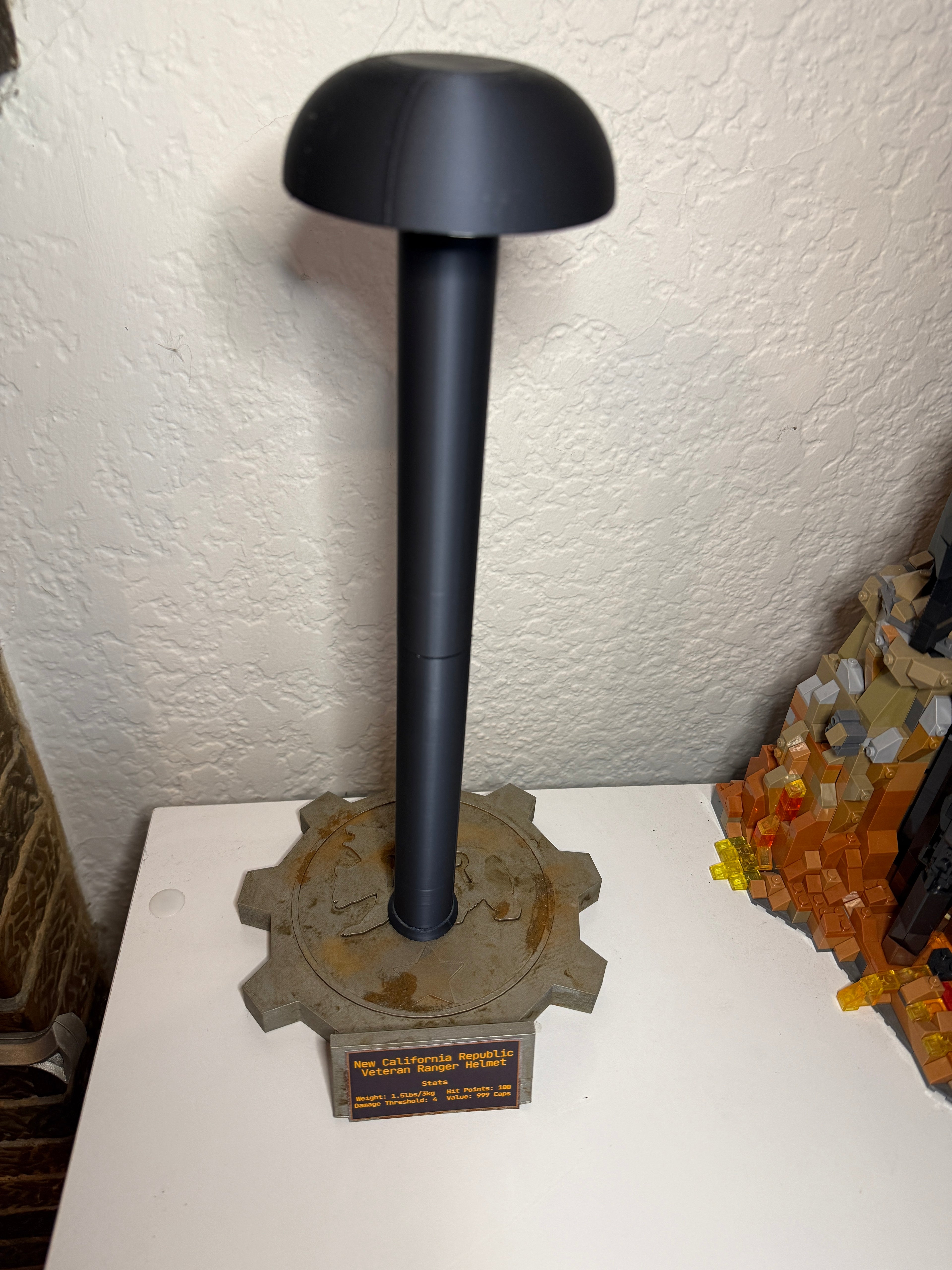 Fallout Style NCR Helmet Display Stand