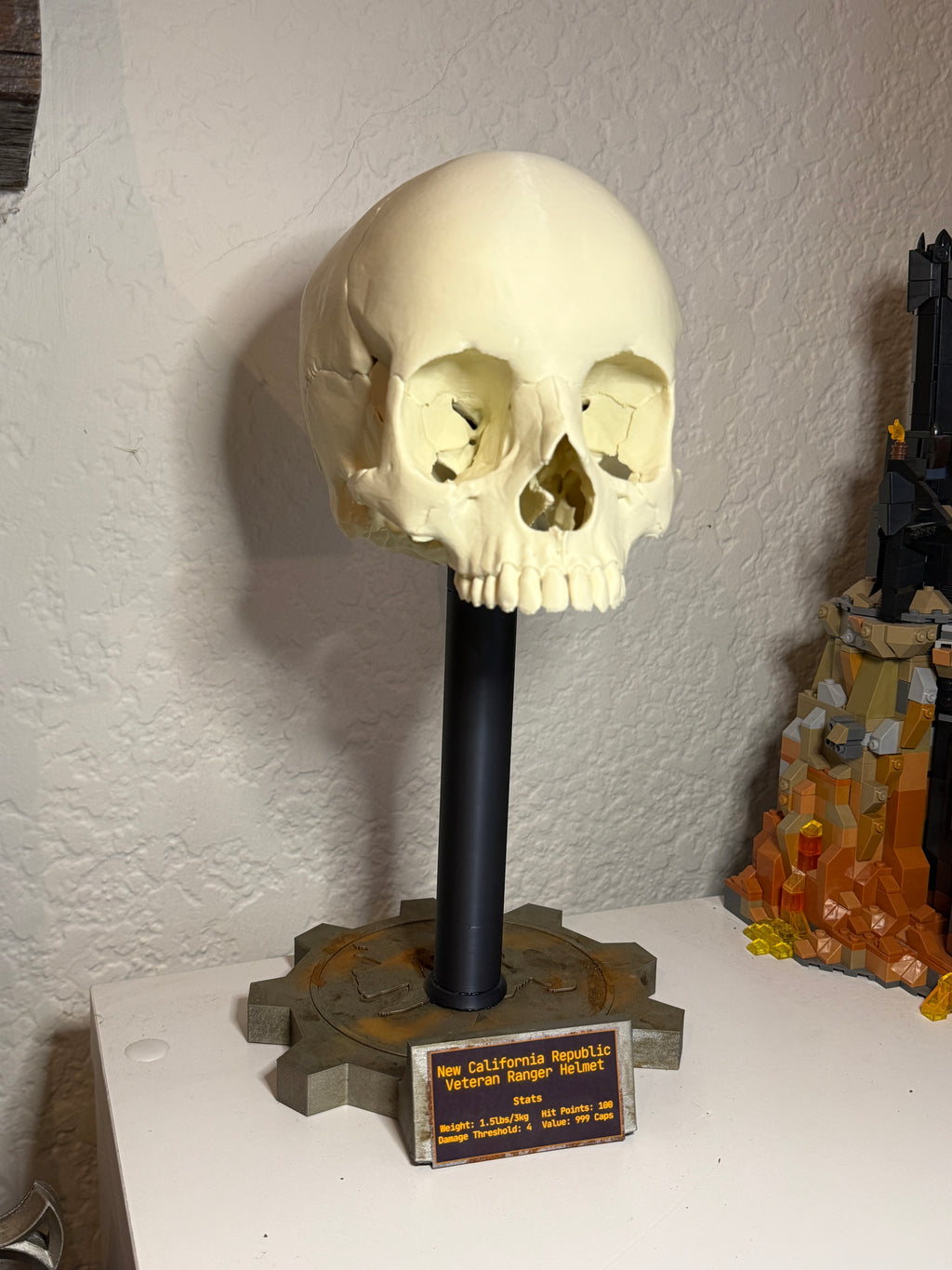 Fallout Style NCR Helmet Display Stand