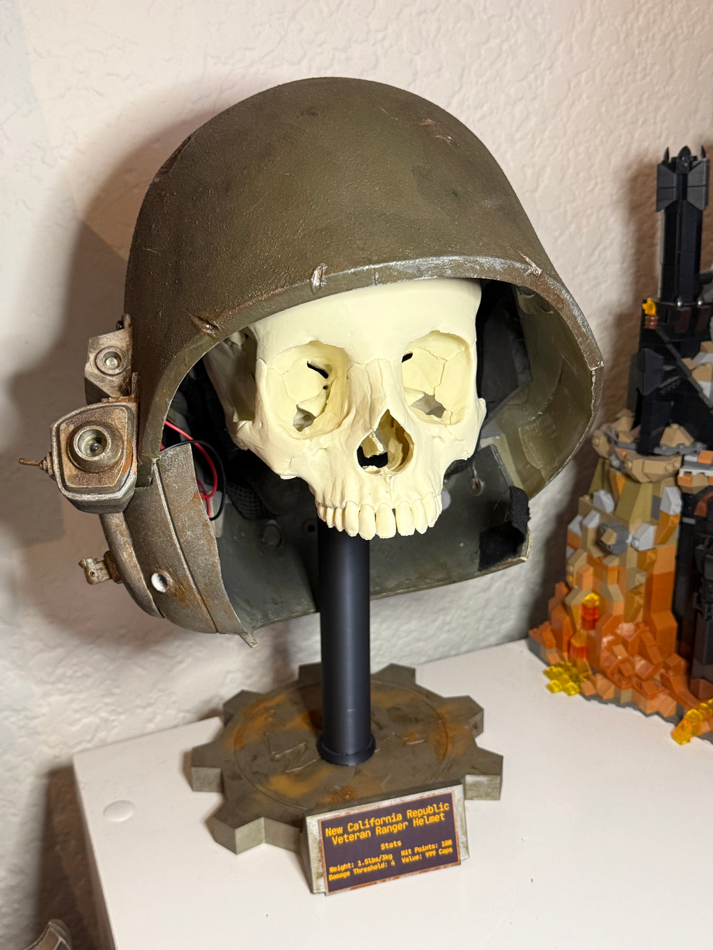 Fallout Style NCR Helmet Display Stand