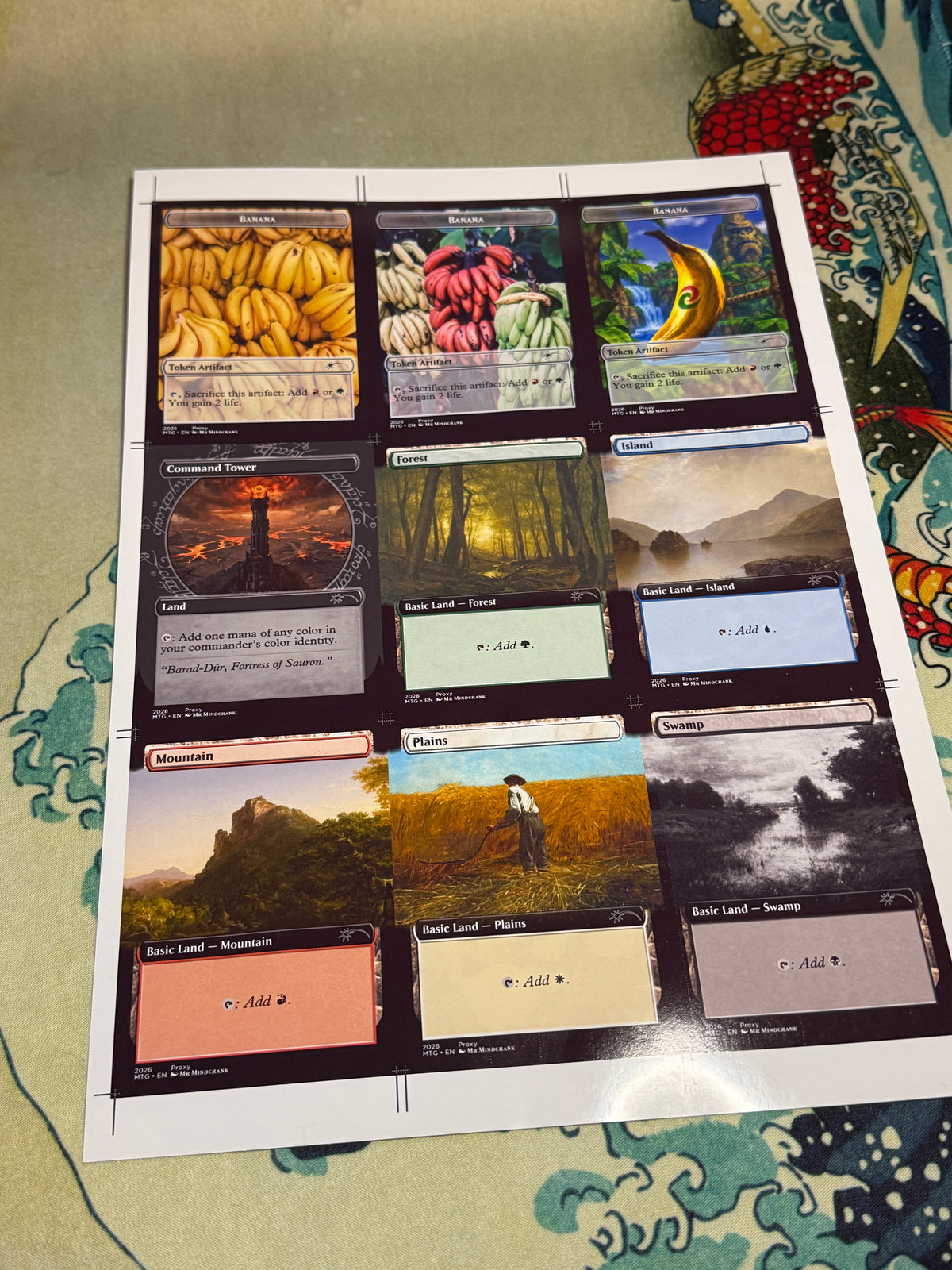 Custom MtG Style Proxy Cards – 9 Cards Per Sheet