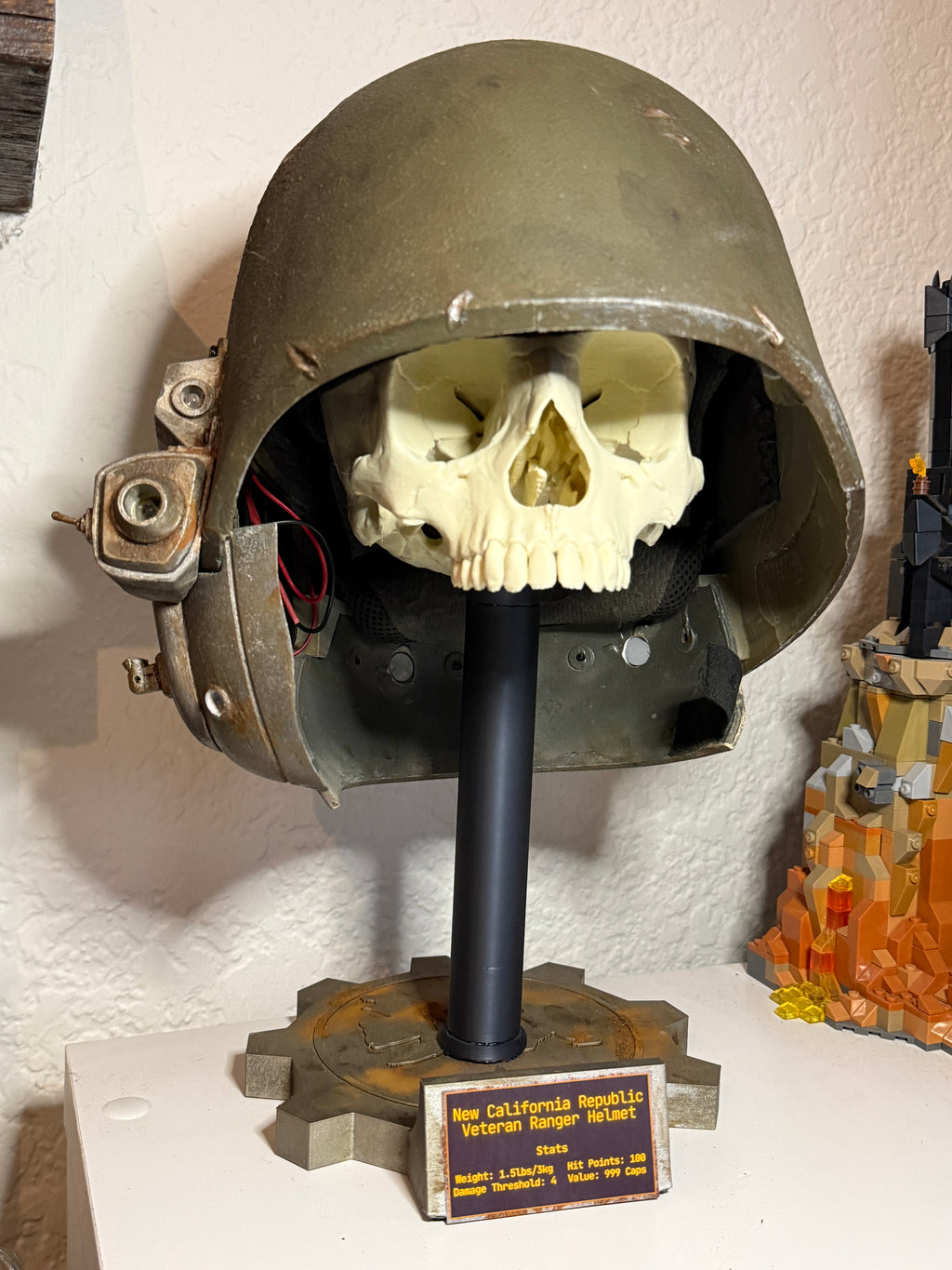 Fallout Style NCR Helmet Display Stand