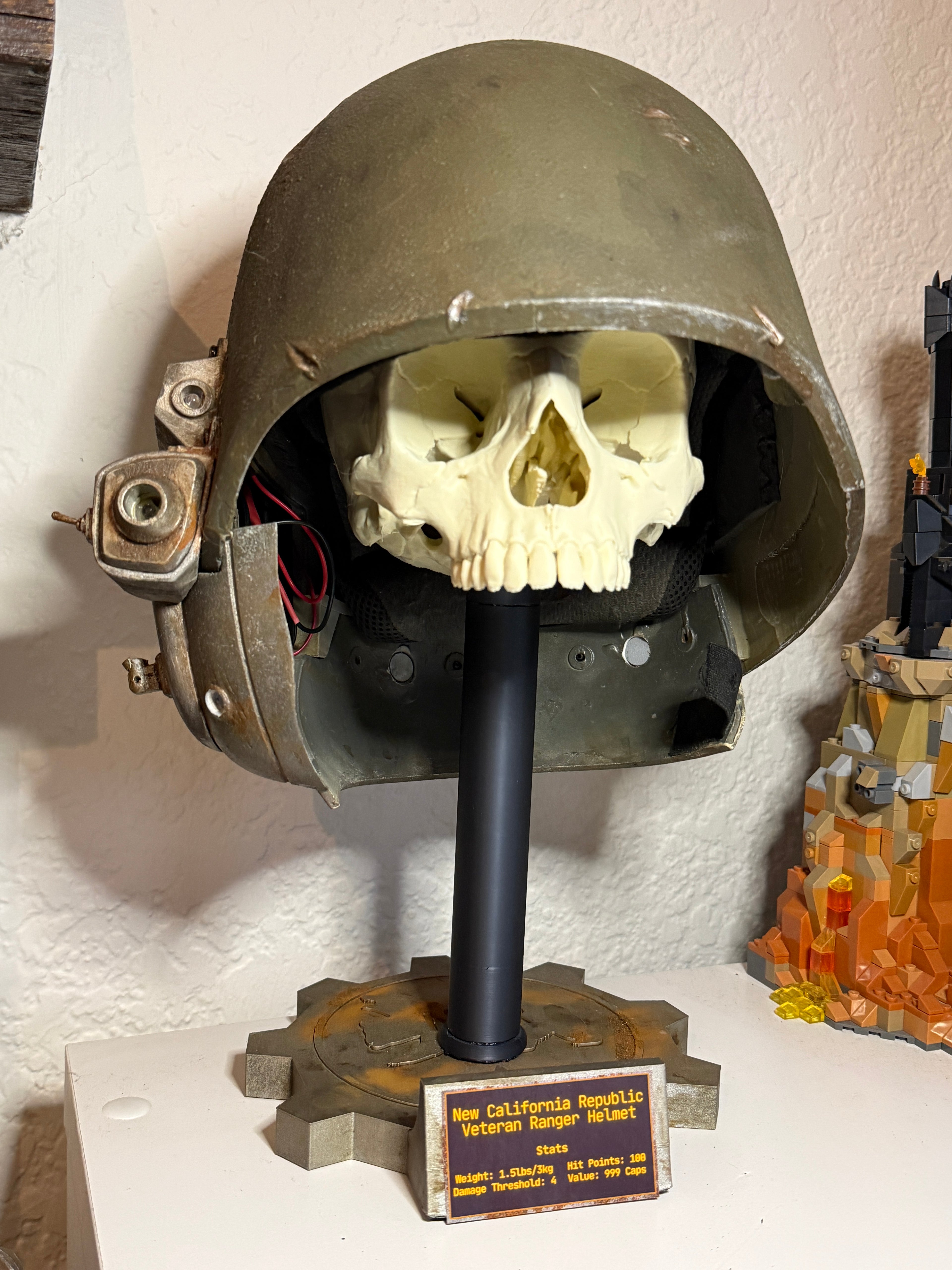 Fallout Style NCR Helmet Display Stand
