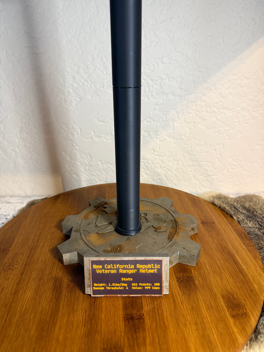 Fallout Style NCR Helmet Display Stand